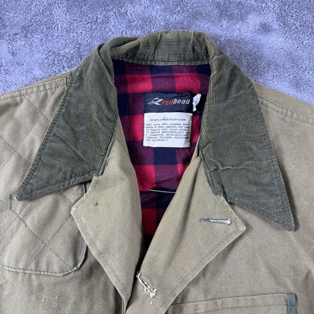 RedHead Canvas Hunting Field Jacket Mens XL Corduroy Collar w License Pouch - Picture 9 of 11